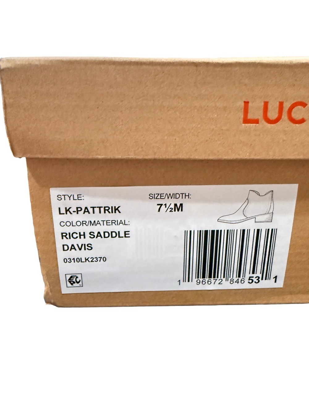 NIB-Lucky Brand Pattrik "Rich Saddle Davis" Leather Stack Heel Ankle Boots 7.5M - Picture 13 of 16